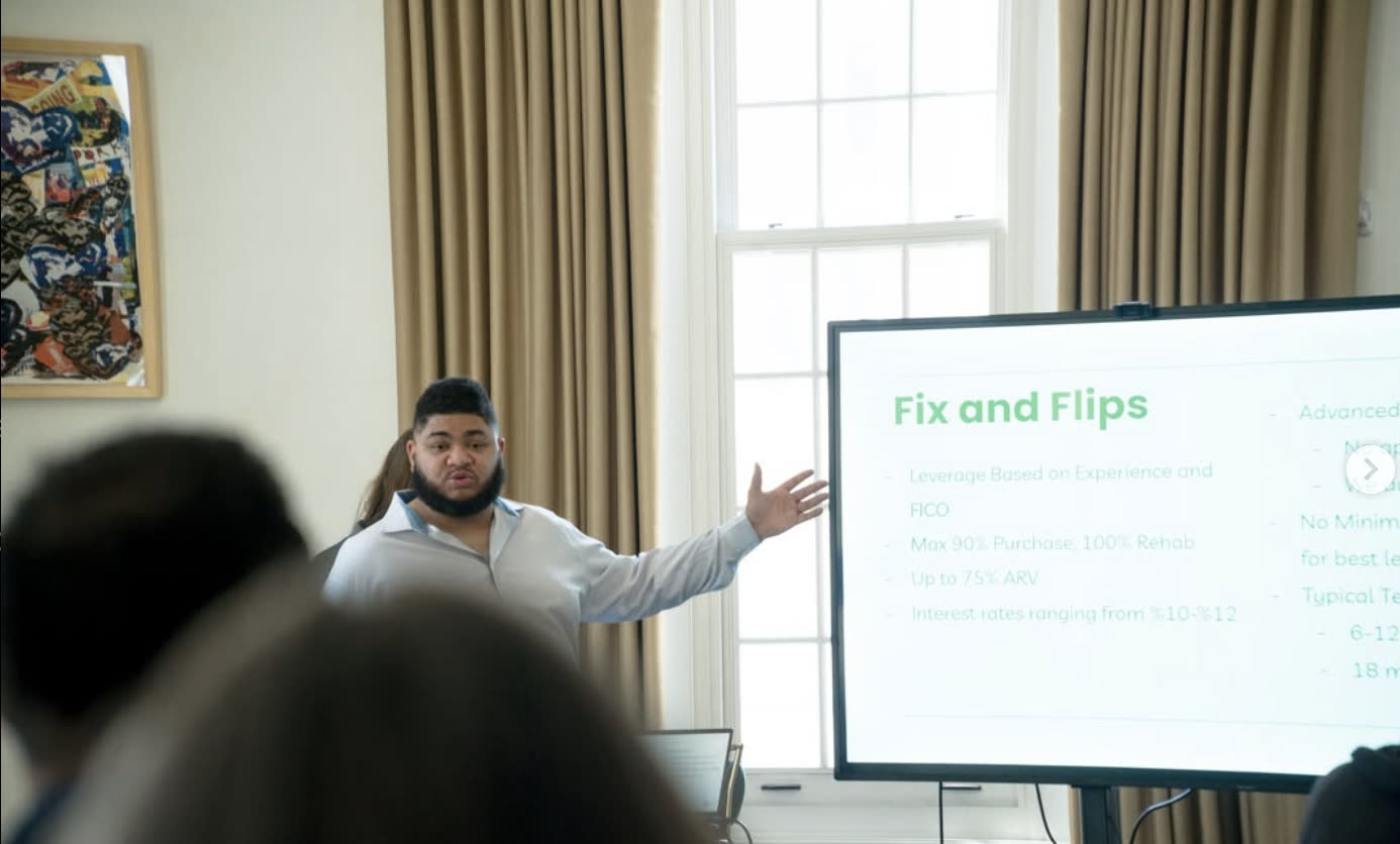 Presenting a Fix and Flips loan program to the team